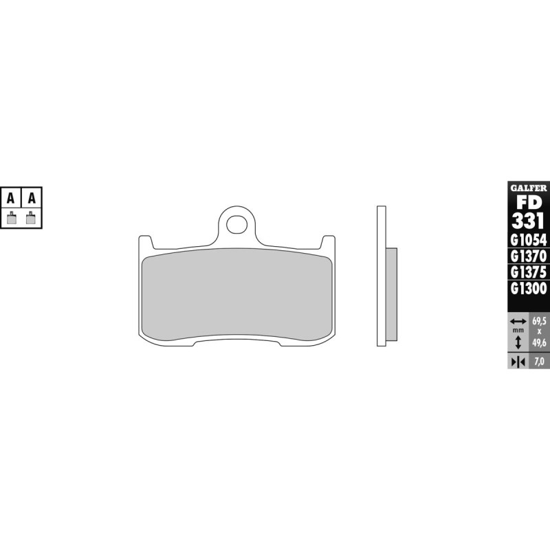 Semi Metal G1054 Brake Pad