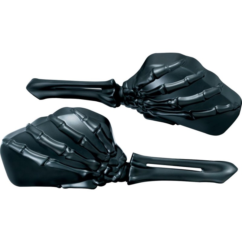 Skeleton Hand Mirror Black Stem, Black Head Black