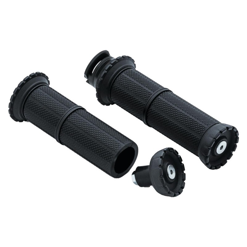 ISO Universal 7/8" Grips Gloss Black 7/8" Throttle By Wire Throttle Cables