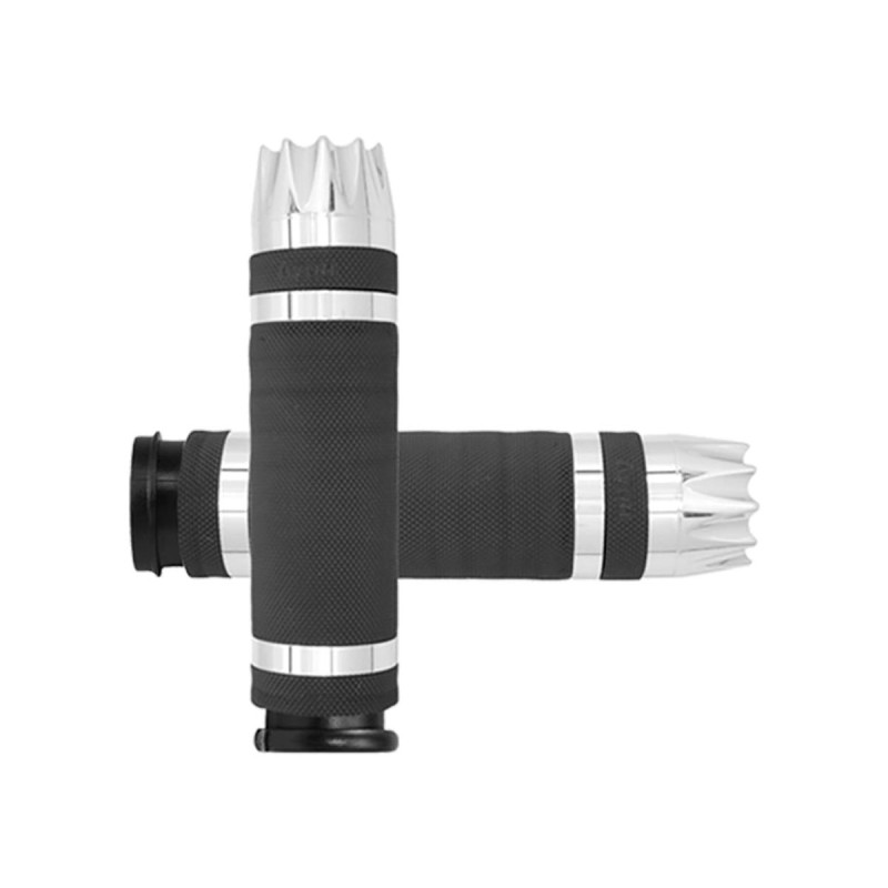 Air Cushion Supert Sport Excalibur Grips Chrome 1" Throttle By Wire