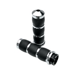 Air Cushion Velvet Air Grips Chrome 1" Throttle Cables