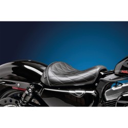 Bare Bones Gel Solo Seat Diamond Stitch Black Vinyl