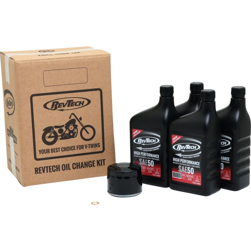 High Performance 4 Qt SAE50 Oil Change Kit Short Black Oil Filter