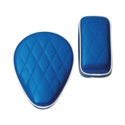 Diamond Metal Flake Pillion Pad Blue Metalflake Vinyl