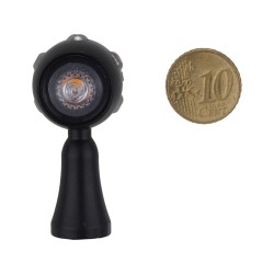 Retro LED Turn Signal V2A Black stem Black Aluminium Satin Clear