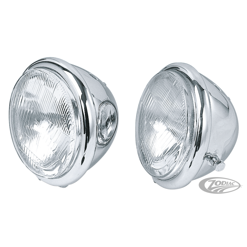 PHARES 5 1/2" DE STYLE BATES CHROMÉS