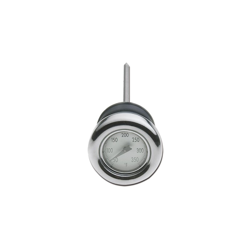 Temperature Gauge Dipstick, Chrome with Black Fahrenheit Gauge