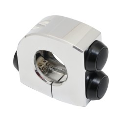 mo.switch 3 Push-Button Clamp Black push buttons Aluminium Polished 7/8"
