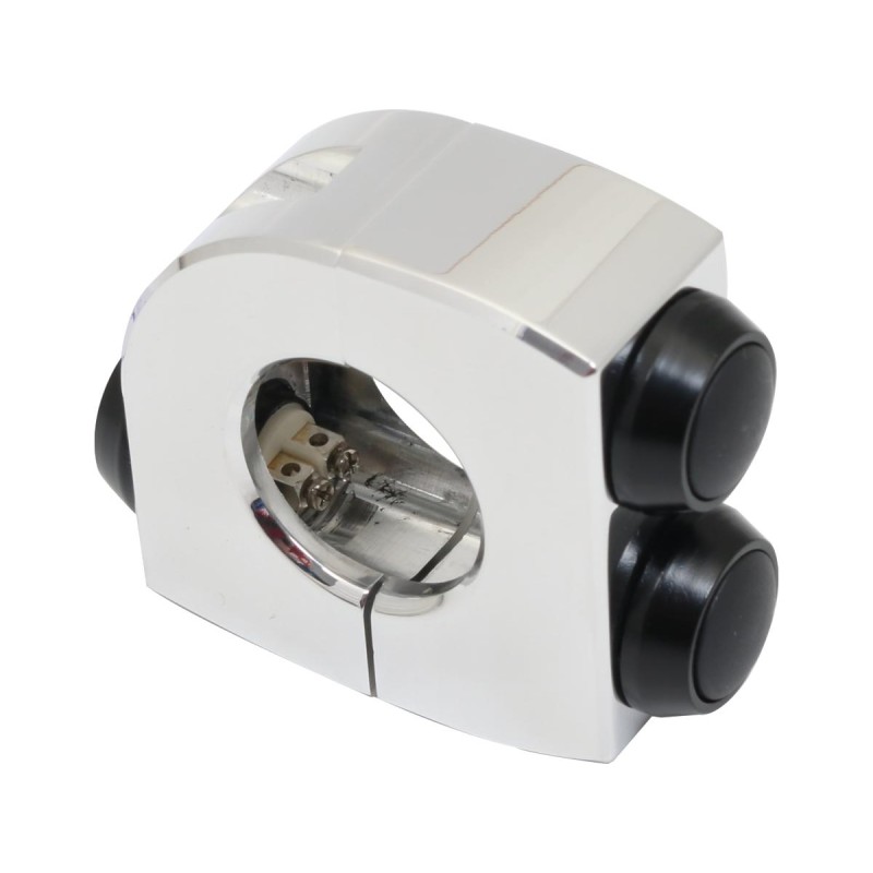mo.switch 3 Push-Button Clamp Black push buttons Aluminium Polished 7/8"