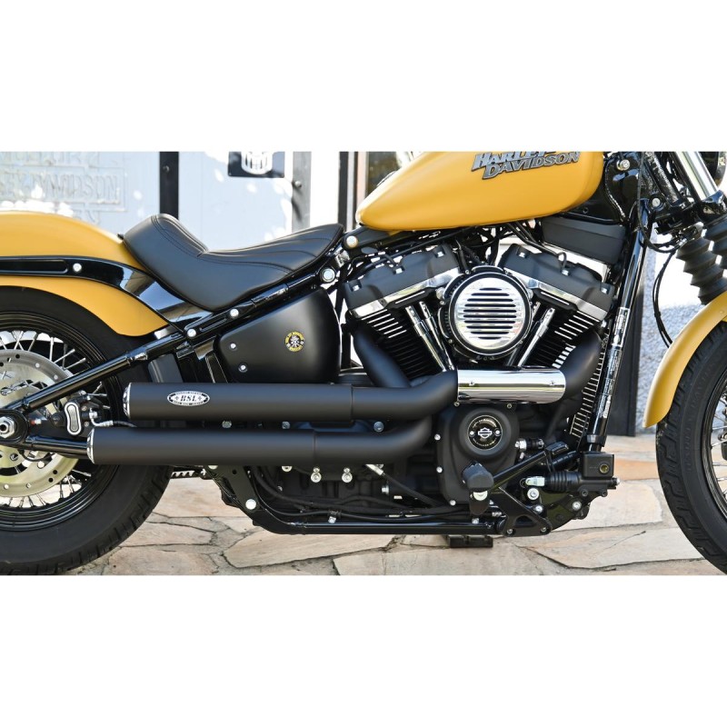 Drager Drag Exhaust System , Polished Smooth Heat Shield, Polished Smooth End Cap, Black 2,5"