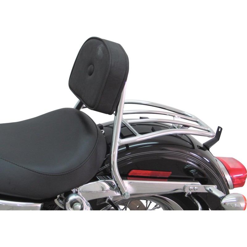 Driver Sissy Bar with Pad and Rack Chrome