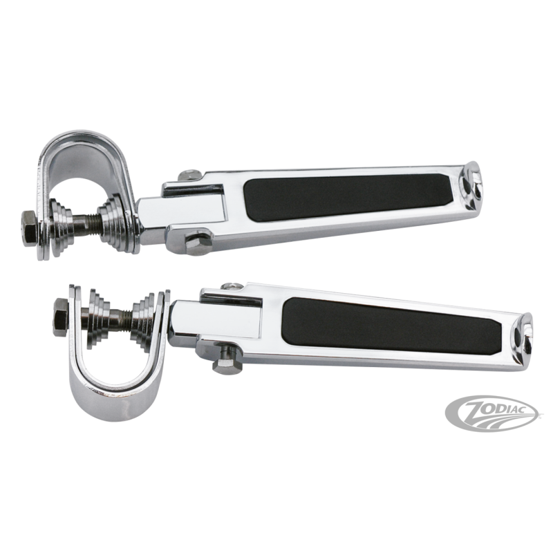 CALLE-PIEDS CONIQUES CHROMES AVEC INSERTS CAOUTCHOUC