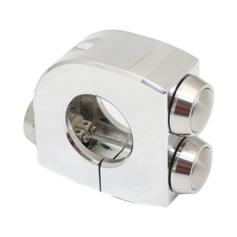 mo.switch 3 Push-Button Clamp Polished push buttons Aluminium Polished 7/8"