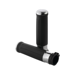 Contour Slim Line Rubber Grips Black Anodized 1" Throttle Cables