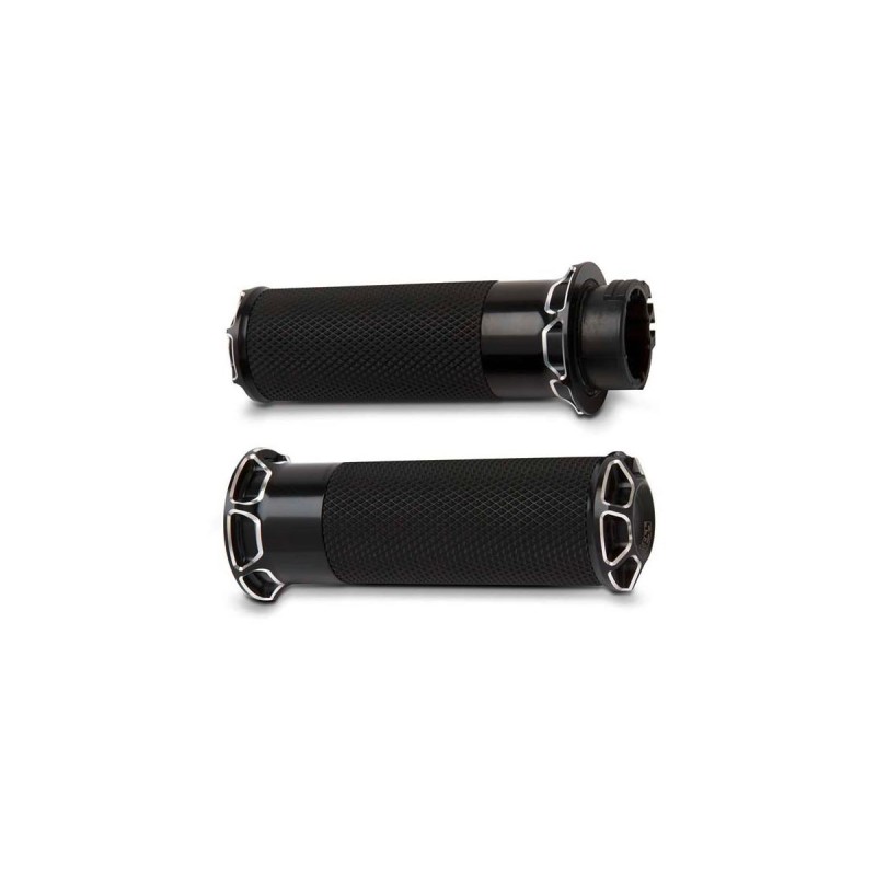 Beveled Fusion Grips Black Anodized 1" Throttle By Wire