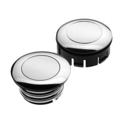 Screw In Pop-Up Gas Cap Set Vented with one 'dummy' cap Chrome