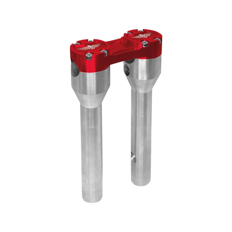 8" Clubstyle Straight Risers With Red Clamp Silver 1"