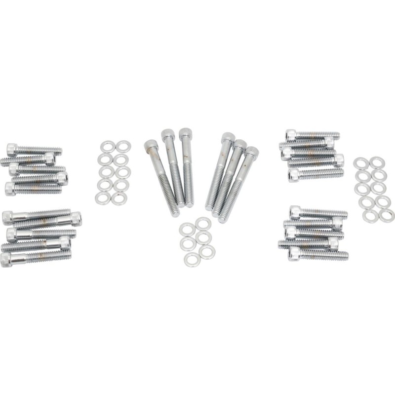 Knurled Tappet Block Hardware Kit Chrome