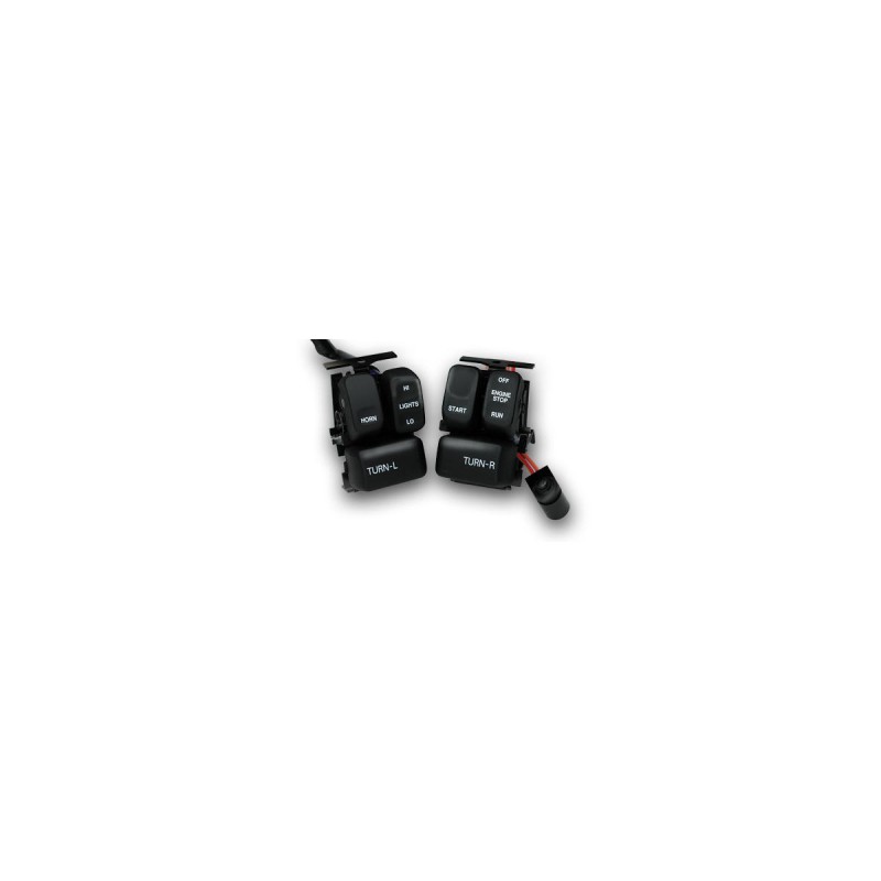 96-up Ergonomic Handlebar Switch Kit Left and Right Side, Black Switches