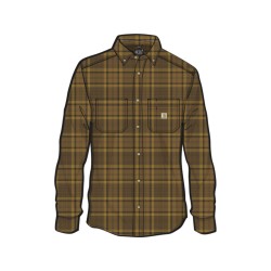 Rugged Flex Relaxed Fit Midweight Flannel Long Sleeve Plaid Shirt