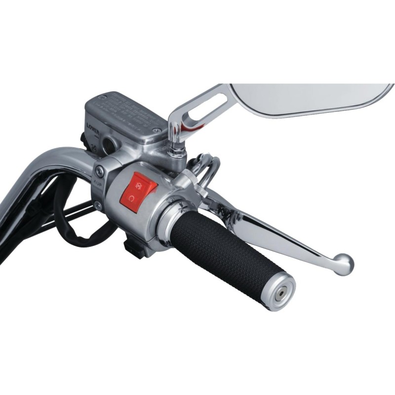 Thresher Open Ends Grips Open grip ends with bar mounted end caps Chrome 1" Throttle By Wire Throttle Cables