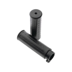 Old School Waffle Grips Black 1" Throttle Cables