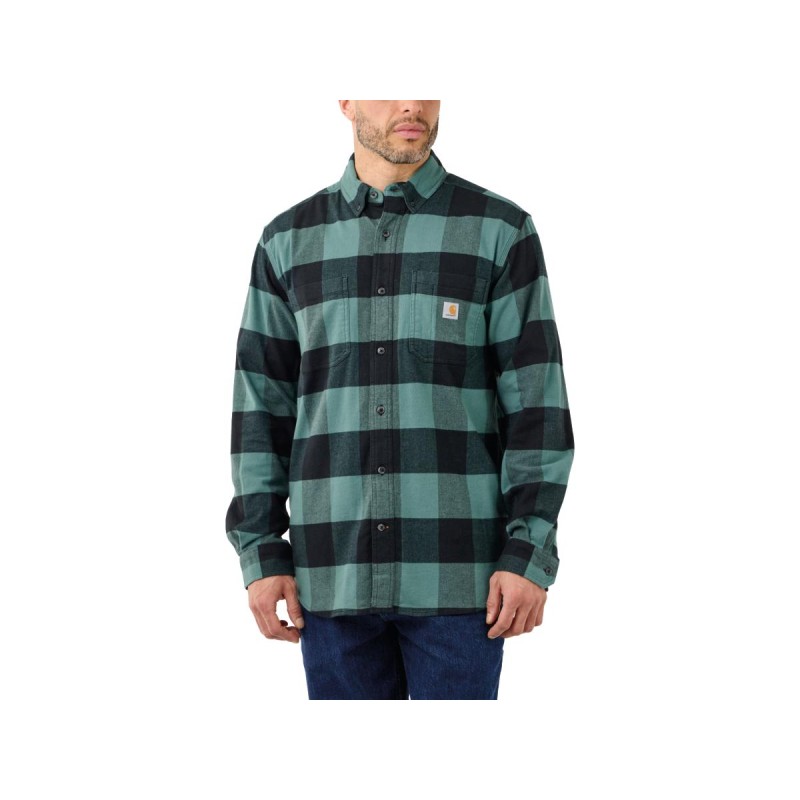Rugged Flex Relaxed Fit Midweight Flannel Long Sleeve Plaid Shirt
