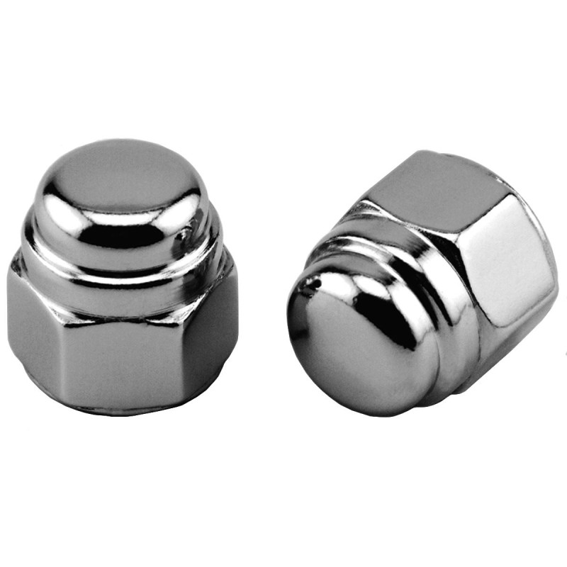 Flat Top Acorn Nuts Pack Chrome 1/2"-13 UNC