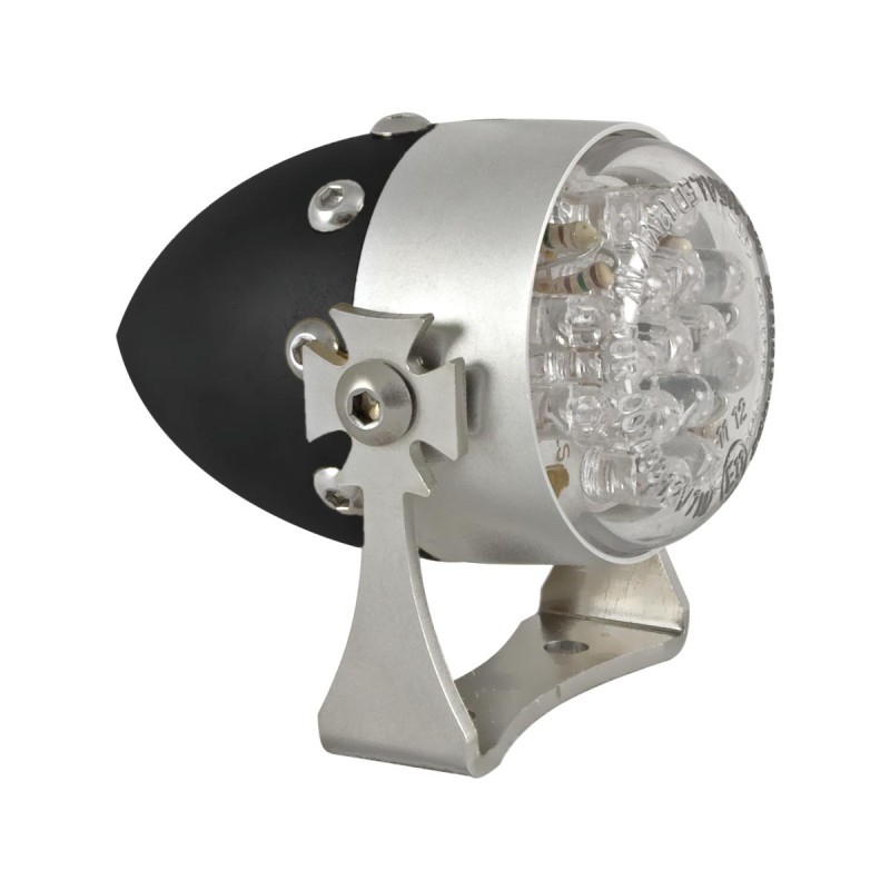 Retro LED Taillight Aluminum Satin Black Satin Clear LED