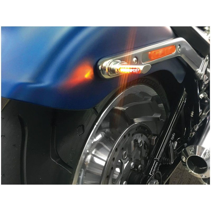 Winglet LED Turn Signals Chrome Satin Clear LED