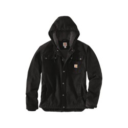 Relaxed Fit Washed Duck Sherpa-Lined Utility Jacket M Black