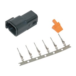 Deutsch DTM 6-Position Black Male Connector Black