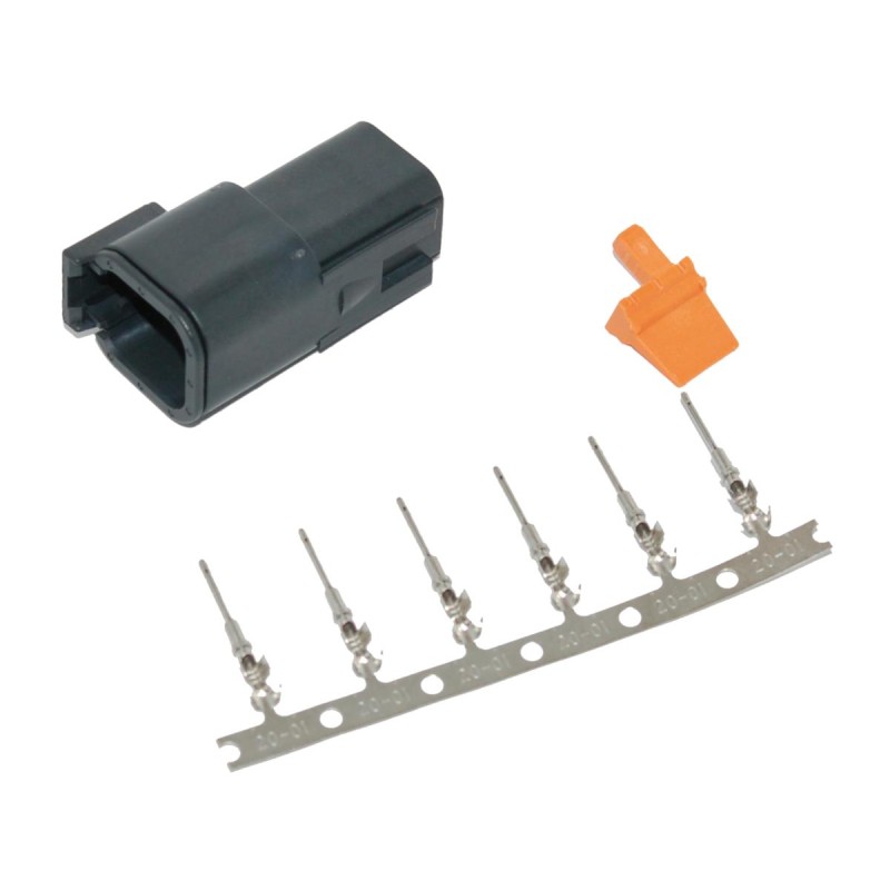 Deutsch DTM 6-Position Black Male Connector Black