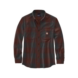 Rugged Flex Relaxed Fit Midweight Flannel Long Sleeve Plaid Shirt