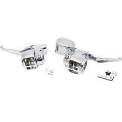 Sportster 14-up Handlebar Control Kit Chrome 1/2" Cable Clutch Non-ABS Single Disc