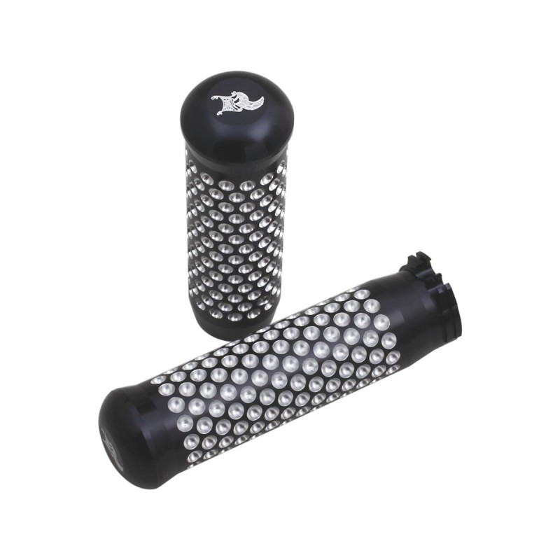 Dimpled Grips Black Anodized 1" Throttle Cables