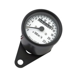 Mini compteur de vitesse, 1:1 km/h noir avec cadran blanc