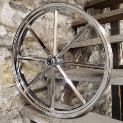 Jante Avant INVADER Led Sled Classic Chromée 5 Bâtons Carrés 21"x2.15, 1 Flange Frein