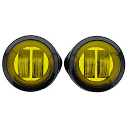 Jeu de clignotants chromés avec lentille jaune