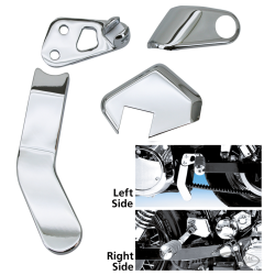 JEU DE COUVERCLE D'ETRIER DE REPOSE-PIED DE PASSAGER CHROME POUR DYNA GLIDE