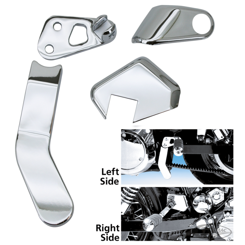 JEU DE COUVERCLE D'ETRIER DE REPOSE-PIED DE PASSAGER CHROME POUR DYNA GLIDE