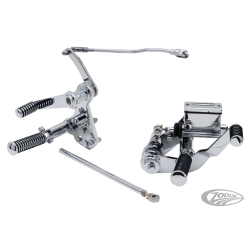 KITS DE COMMANDES AVANCEES CHROME AVEC MAITRE CYLINDRE POUR BIG TWIN