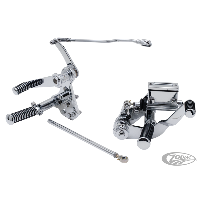 KITS DE COMMANDES AVANCEES CHROME AVEC MAITRE CYLINDRE POUR BIG TWIN