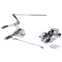 KITS DE COMMANDES AVANCEES CHROME AVEC MAITRE CYLINDRE POUR BIG TWIN