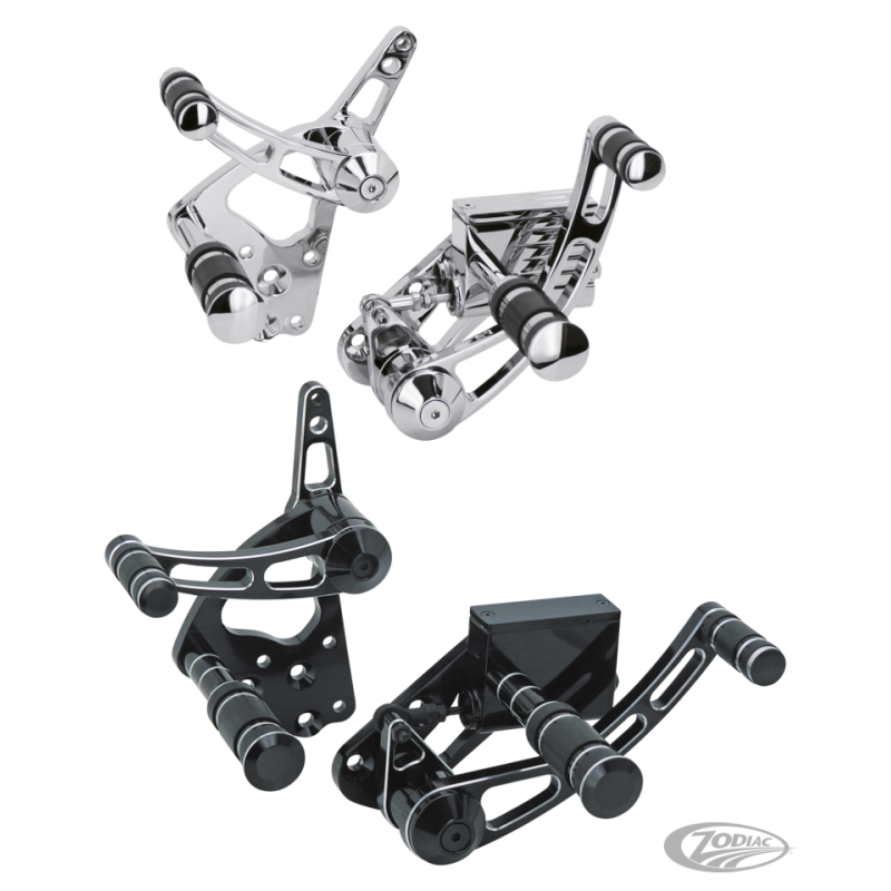 COMMANDES AVANCEES CHROMEES BILLET ALUMINIUM POUR FX ET FL BOITE 4 ET SOFTAILS