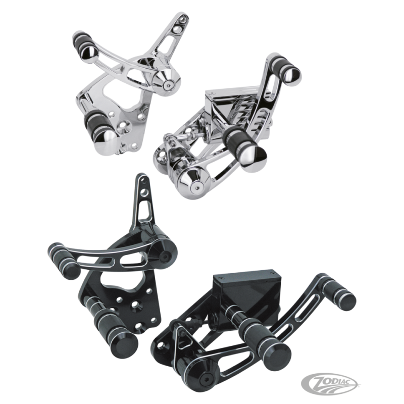 COMMANDES AVANCEES CHROMEES BILLET ALUMINIUM POUR FX ET FL BOITE 4 ET SOFTAILS