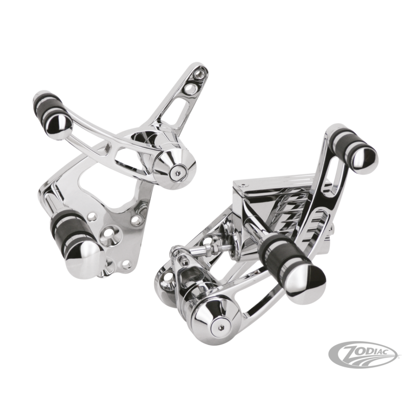 COMMANDES AVANCEES CHROMEES BILLET ALUMINIUM POUR FX ET FL BOITE 4 ET SOFTAILS